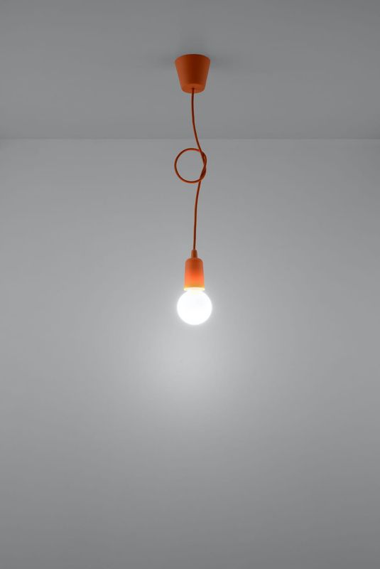 Lampa sufitowa wisząca Sollux Lighting Diego 5838 pomarańczowa szerokość 10 cm 1xE27 x 60W 1 szt.