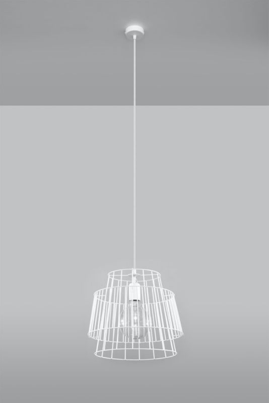 Lampa sufitowa wisząca Sollux Lighting Gate 6613 biała szerokość 35 cm 1xE27 x 60W 1 szt.