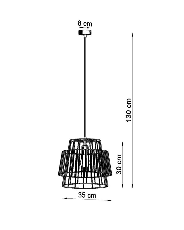 Lampa sufitowa wisząca Sollux Lighting Gate 6613 biała szerokość 35 cm 1xE27 x 60W 1 szt.