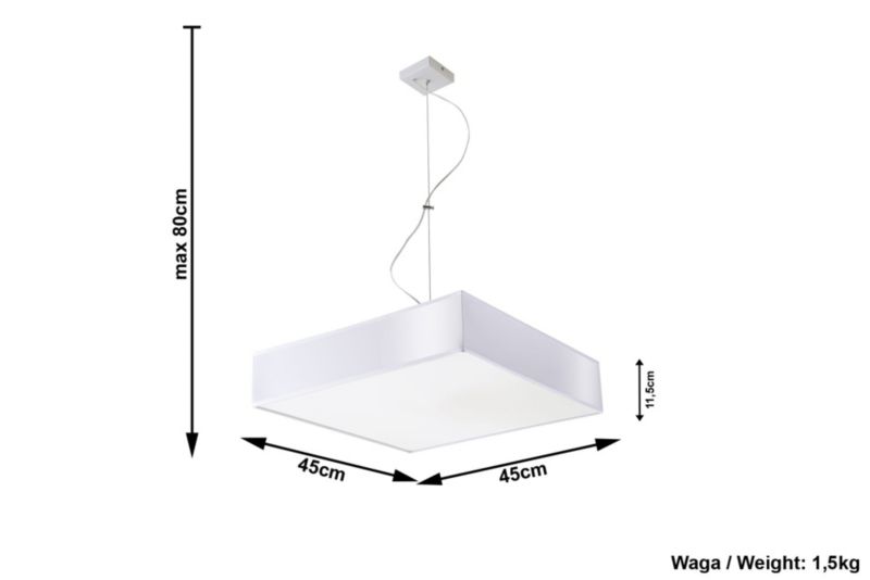 Lampa sufitowa wisząca Sollux Lighting Horus biała wym: 80 x 45 x 45 cm 3xE27 x 60W 1 szt.