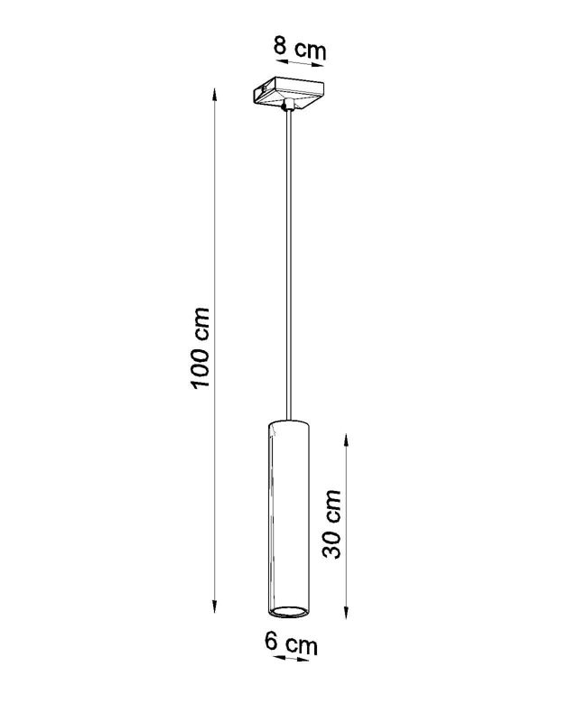Lampa sufitowa wisząca Sollux Lighting Lagos 8222 biała szerokość 8 cm 1xGU10 x 40W 1 szt.