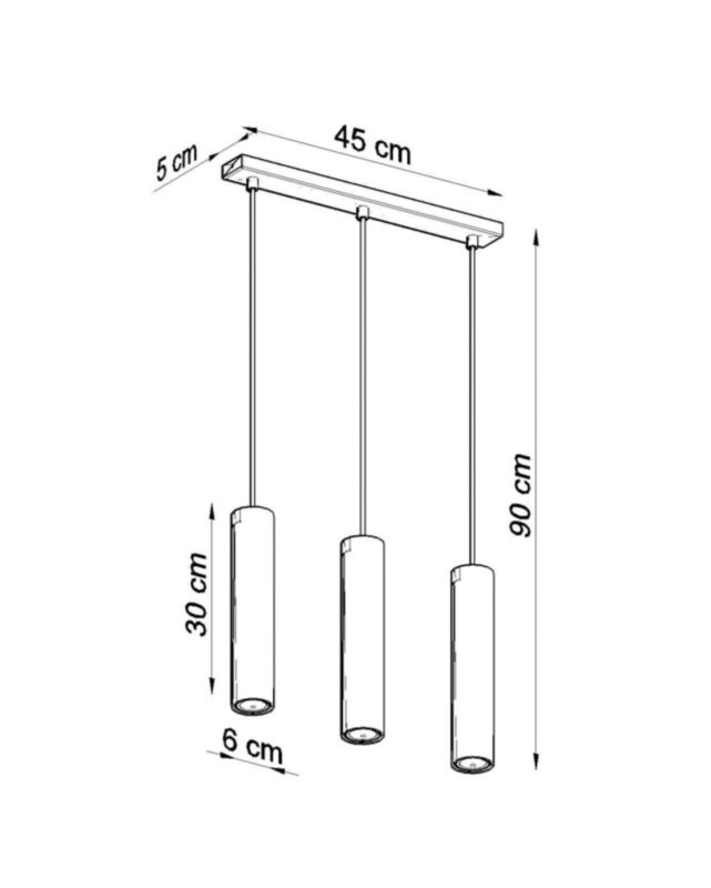 Lampa sufitowa wisząca Sollux Lighting Lagos 8246 biała szerokość 45 cm 3xGU10 x 40W 1 szt.