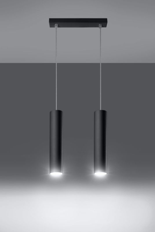 Lampa sufitowa wisząca Sollux Lighting Lagos 8277 czarna szerokość 30 cm 2xGU10 x 40W 1 szt.