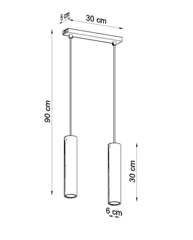 Lampa sufitowa wisząca Sollux Lighting Lagos 8277 czarna szerokość 30 cm 2xGU10 x 40W 1 szt.