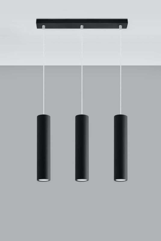 Lampa sufitowa wisząca Sollux Lighting Lagos 8284 czarna szerokość 45 cm 3xGU10 x 40W 1 szt.