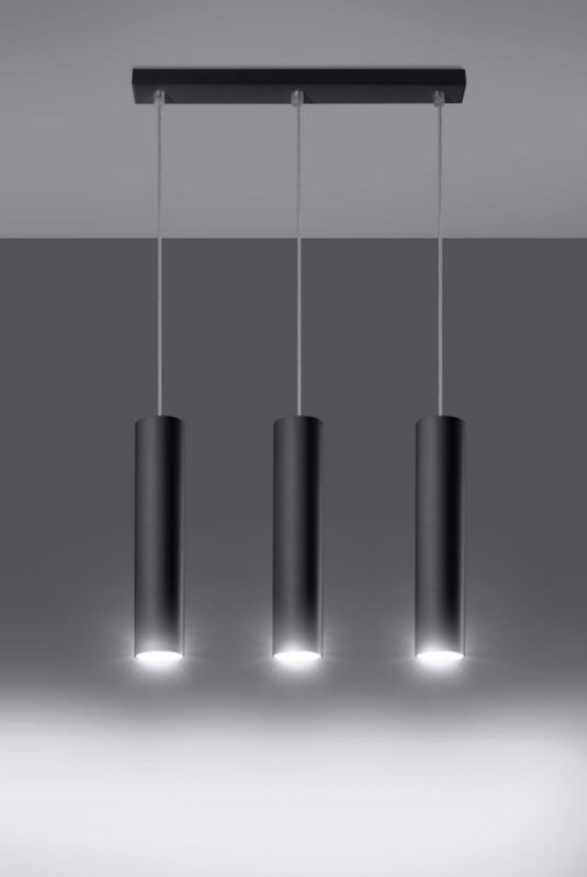 Lampa sufitowa wisząca Sollux Lighting Lagos 8284 czarna szerokość 45 cm 3xGU10 x 40W 1 szt.