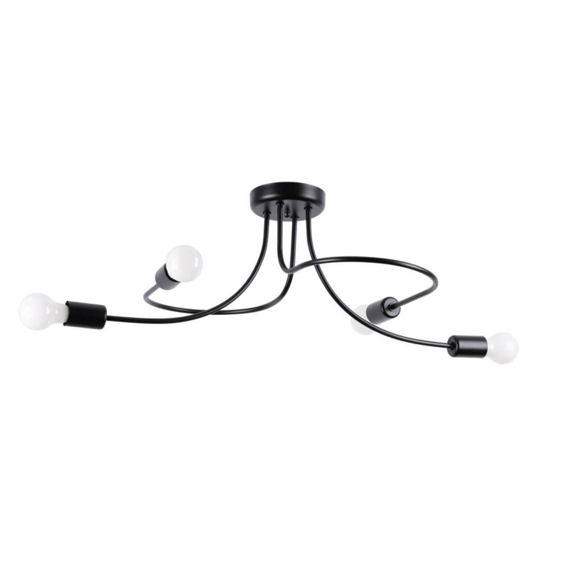Lampa sufitowa wisząca Sollux Lighting Levar 6852 czarna industrialna 4xE27 x 15W 1 szt.