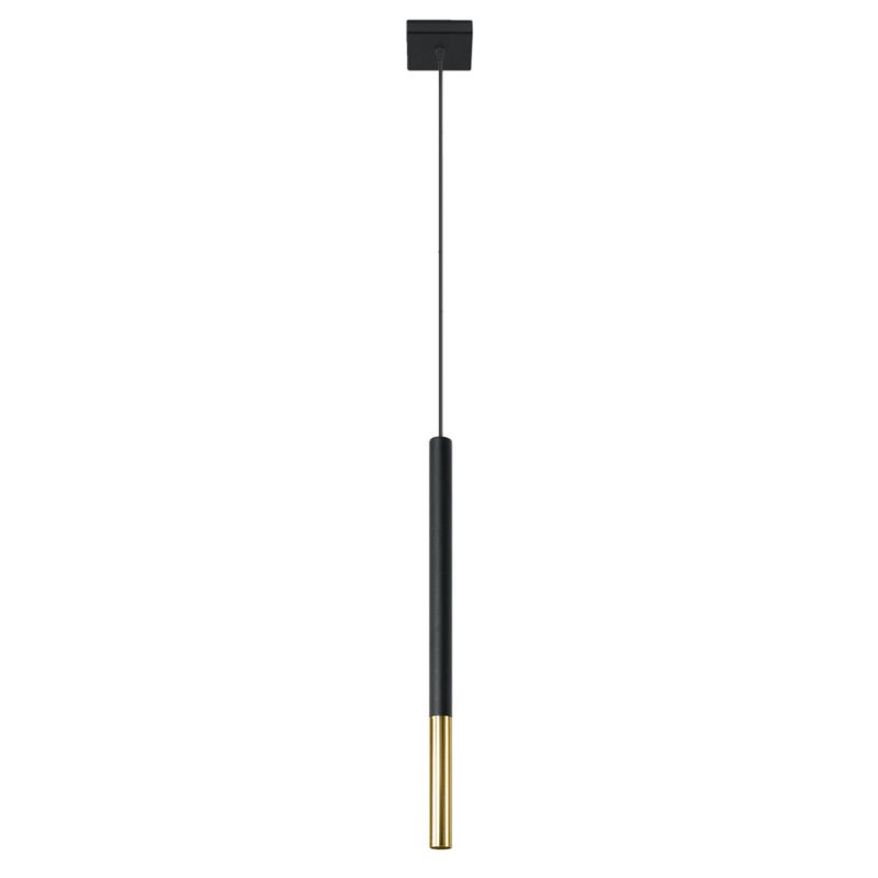 Lampa sufitowa wisząca Sollux Lighting Mozaica 8915 czarna-złoto szerokość 8 cm 1xG9 x 12W 1 szt.