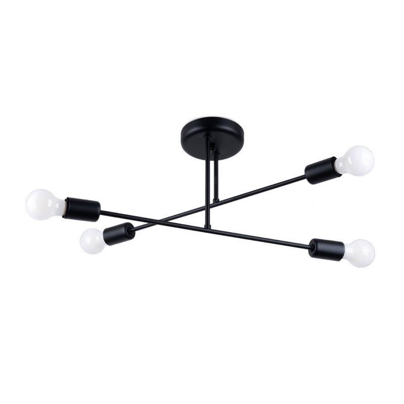 Lampa sufitowa wisząca Sollux Lighting Norah 6814 czarna minimalistyczna 4xE27 x 15W 1 szt.