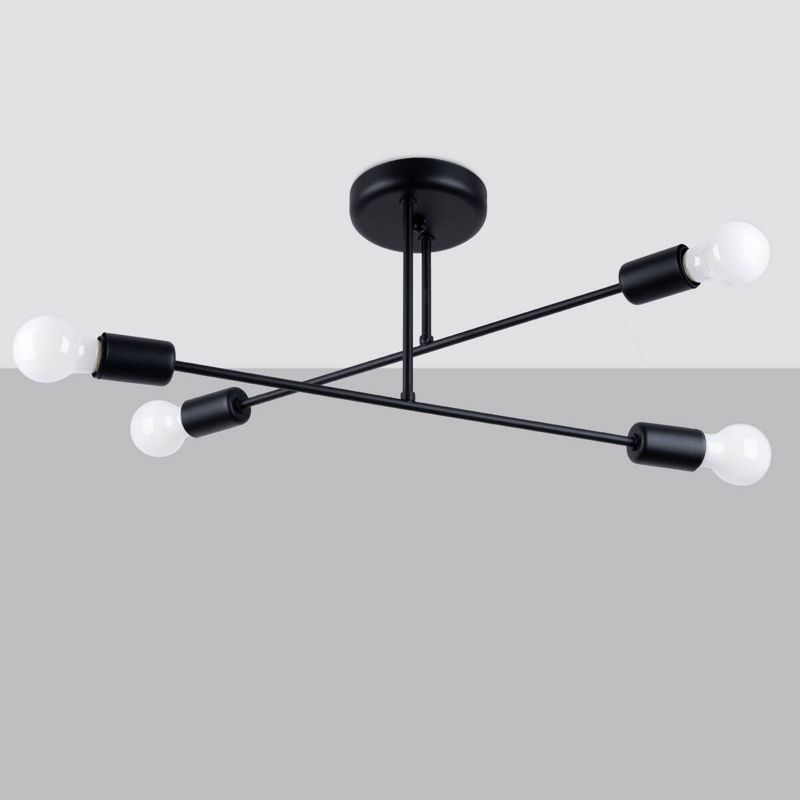 Lampa sufitowa wisząca Sollux Lighting Norah 6814 czarna minimalistyczna 4xE27 x 15W 1 szt.