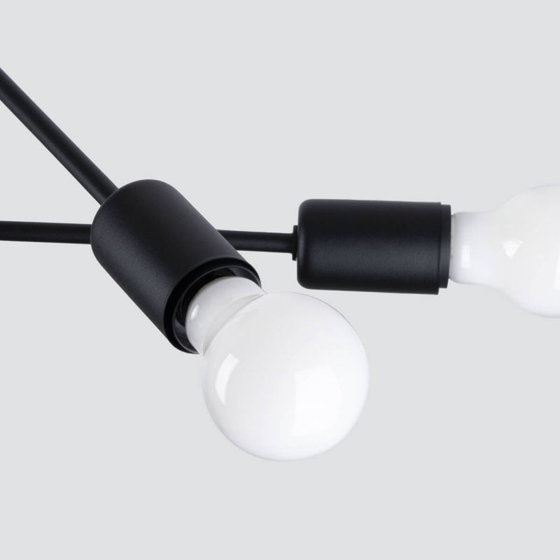 Lampa sufitowa wisząca Sollux Lighting Norah 6814 czarna minimalistyczna 4xE27 x 15W 1 szt.