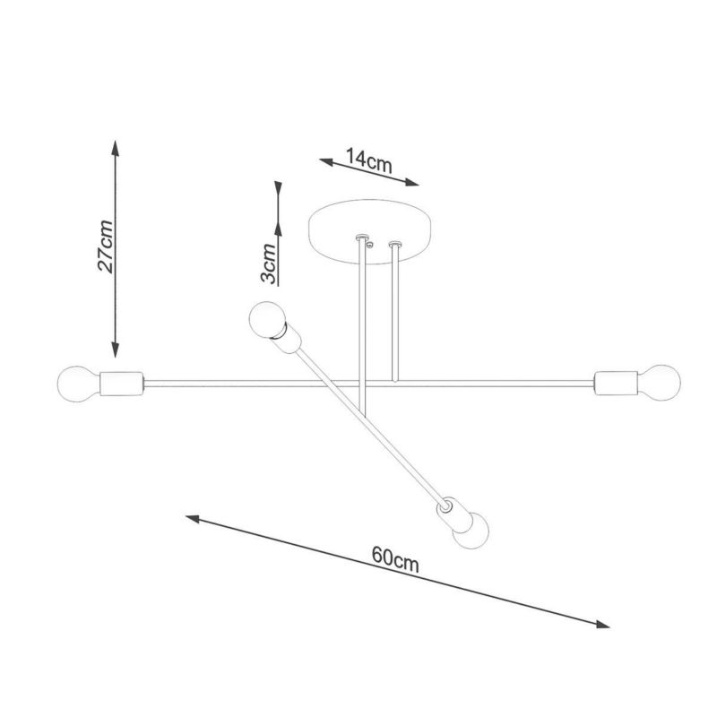 Lampa sufitowa wisząca Sollux Lighting Norah 6814 czarna minimalistyczna 4xE27 x 15W 1 szt.