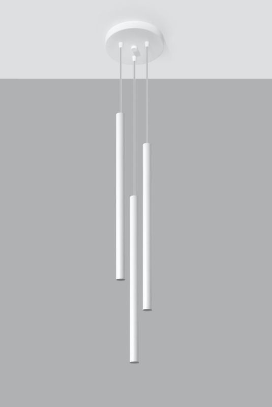 Lampa sufitowa wisząca Sollux Lighting Pastelo 9663 biała szerokość 20 cm 3xG9 x 12W 1 szt.