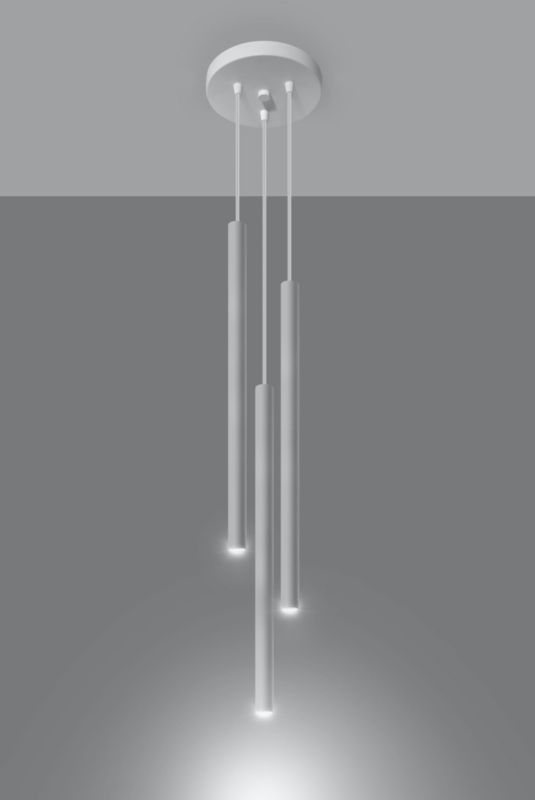 Lampa sufitowa wisząca Sollux Lighting Pastelo 9663 biała szerokość 20 cm 3xG9 x 12W 1 szt.