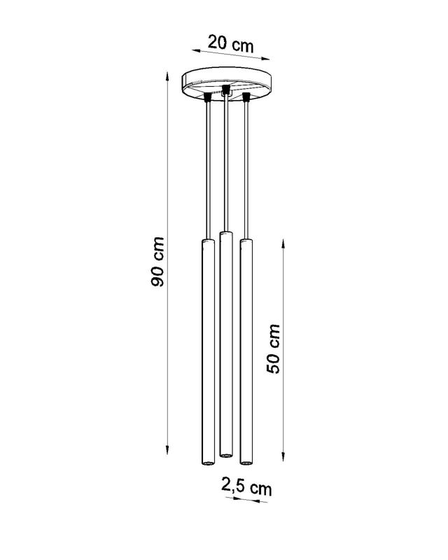 Lampa sufitowa wisząca Sollux Lighting Pastelo 9663 biała szerokość 20 cm 3xG9 x 12W 1 szt.