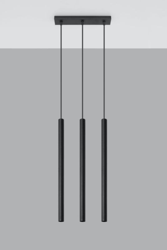 Lampa sufitowa wisząca Sollux Lighting Pastelo 9694 czarna szerokość 30 cm 3xG9 x 12W 1 szt.