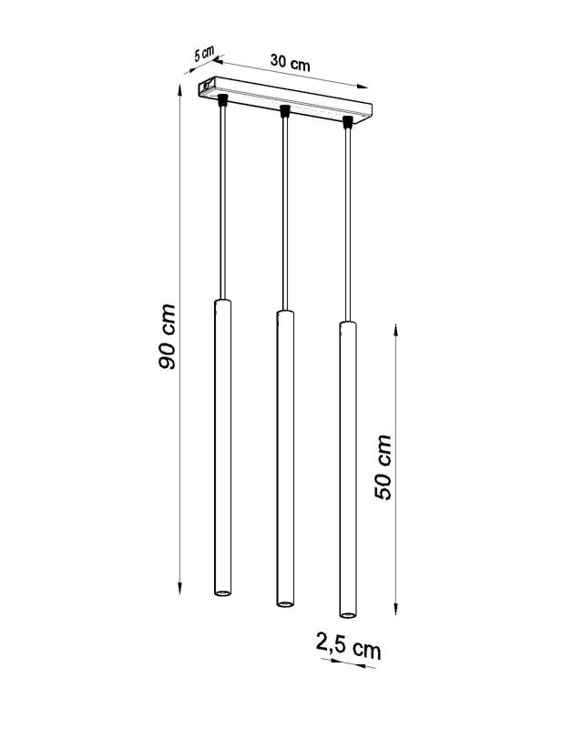 Lampa sufitowa wisząca Sollux Lighting Pastelo 9694 czarna szerokość 30 cm 3xG9 x 12W 1 szt.