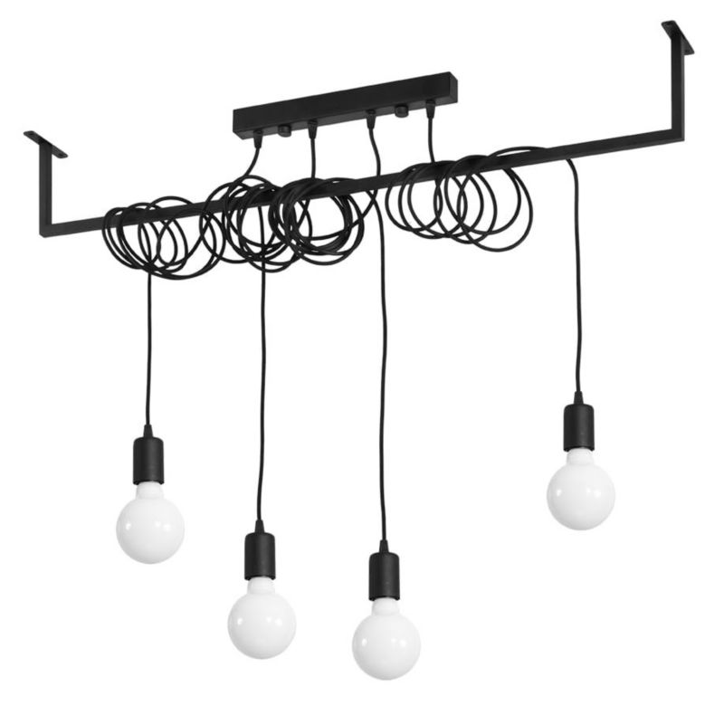 Lampa sufitowa wisząca Sollux Lighting Salamanca 8953 czarna szerokość 60 cm 4xE27 x 60W 1 szt.