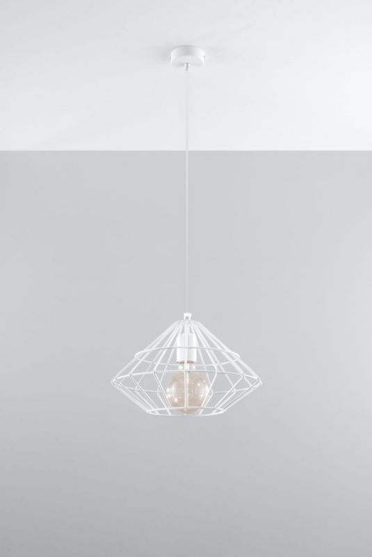 Lampa sufitowa wisząca Sollux Lighting Umberto 7928 biała szerokość 33 cm 1xE27 x 60W 1 szt.
