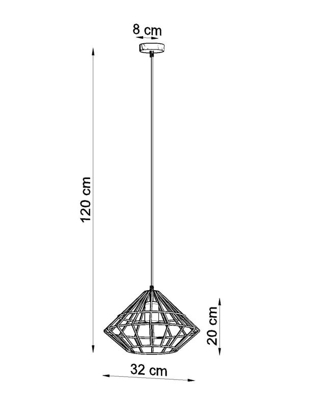 Lampa sufitowa wisząca Sollux Lighting Umberto 7928 biała szerokość 33 cm 1xE27 x 60W 1 szt.