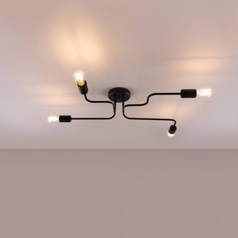 Lampa sufitowa wisząca Sollux Lighting Vector 6760 czarna 78 cm szerokości 4xE27 x 15W 1 szt.