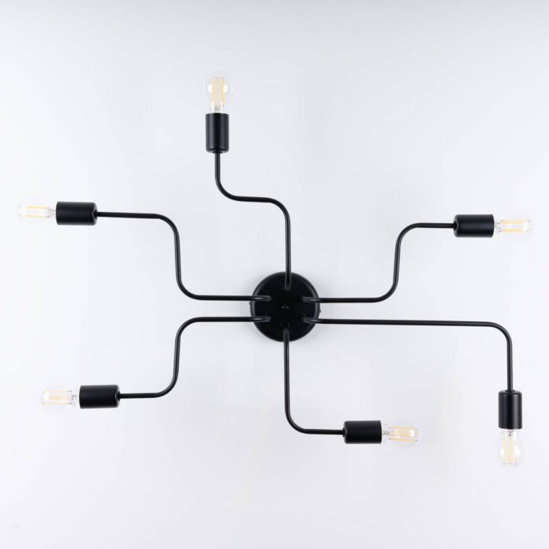 Lampa sufitowa wisząca Sollux Lighting Vector 6777 czarna minimalistyczna 6xE27 x 15W 1 szt.