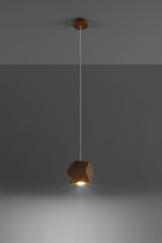 Lampa sufitowa wisząca Sollux Lighting Woody 1100 jasne drewno szerokość 12 cm 1xGU10 x 40W 1 szt.