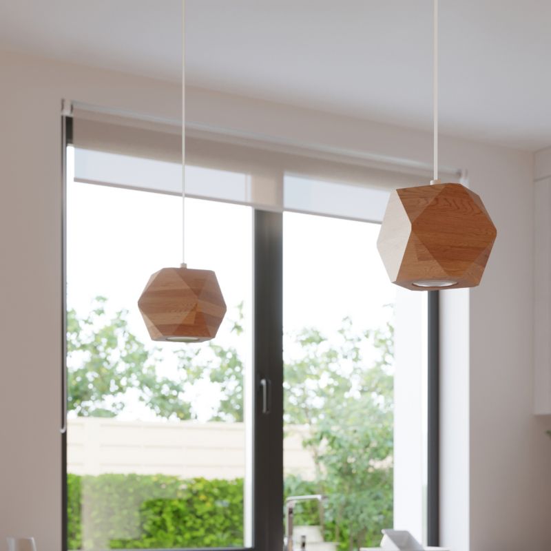 Lampa sufitowa wisząca Sollux Lighting Woody 1100 jasne drewno szerokość 12 cm 1xGU10 x 40W 1 szt.