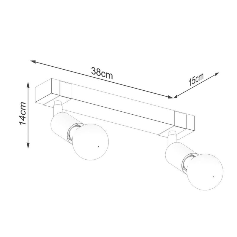 Lampa sufitowa wisząca Sollux Lighting Zuca 5149 czarna-drewno industrialna 2xE27 x 1 szt.