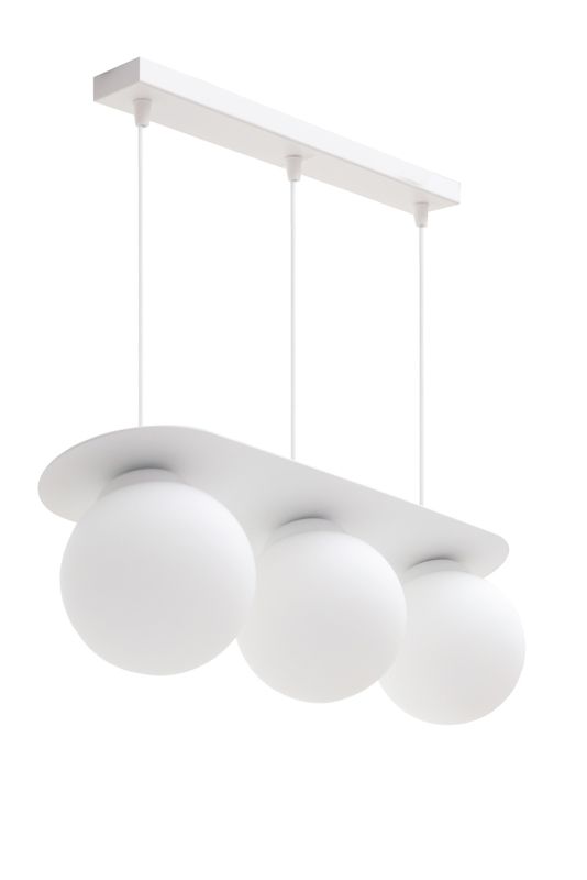 Lampa sufitowa wisząca TINO WHITE HEXE metal szkło 3 x 60W E27 biały H0801 1 szt.
