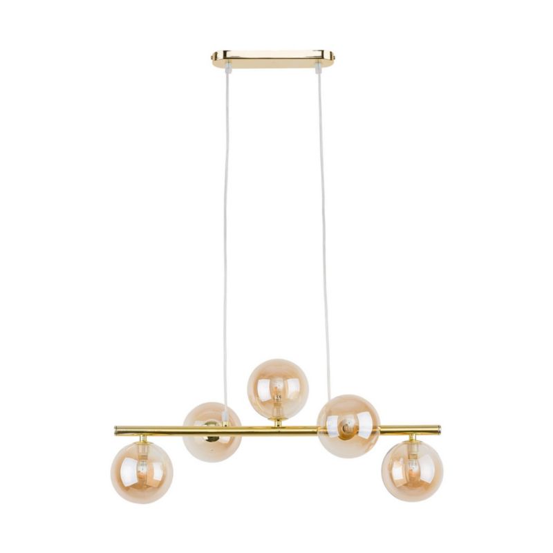 Lampa sufitowa wisząca TK-Lighting Estera msiężno-bursztynowy wym: 115 x 27 x 63 cm 5xG9 x  1 szt.