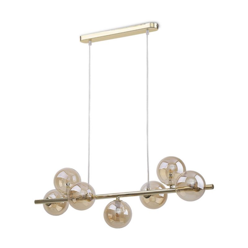 Lampa sufitowa wisząca TK-Lighting Estera złoto-bursztynowy wym: 153 x 27 x 90 cm 7xG9 x  1 szt.