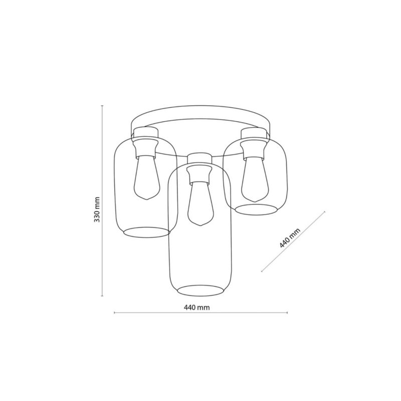 Lampa sufitowa wisząca TK-Lighting Marco czarna-multikolor wym: 33 x 44 x 44 cm 3xE27 x  1 szt.