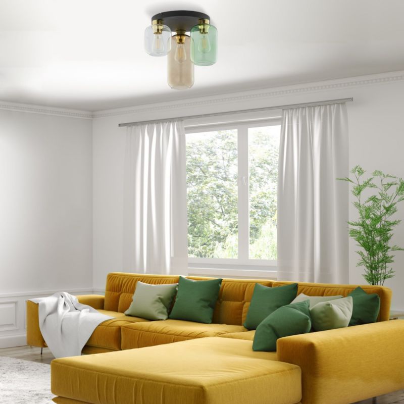 Lampa sufitowa wisząca TK-Lighting Marco czarna-multikolor wym: 33 x 44 x 44 cm 3xE27 x  1 szt.