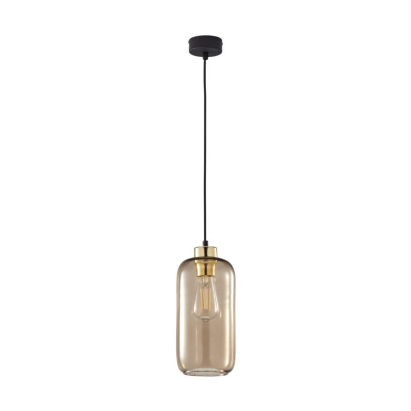 Lampa sufitowa wisząca TK-Lighting Marco czarno-brązowa wym: 178 x 14 x 14 cm 1xE27 x  1 szt.