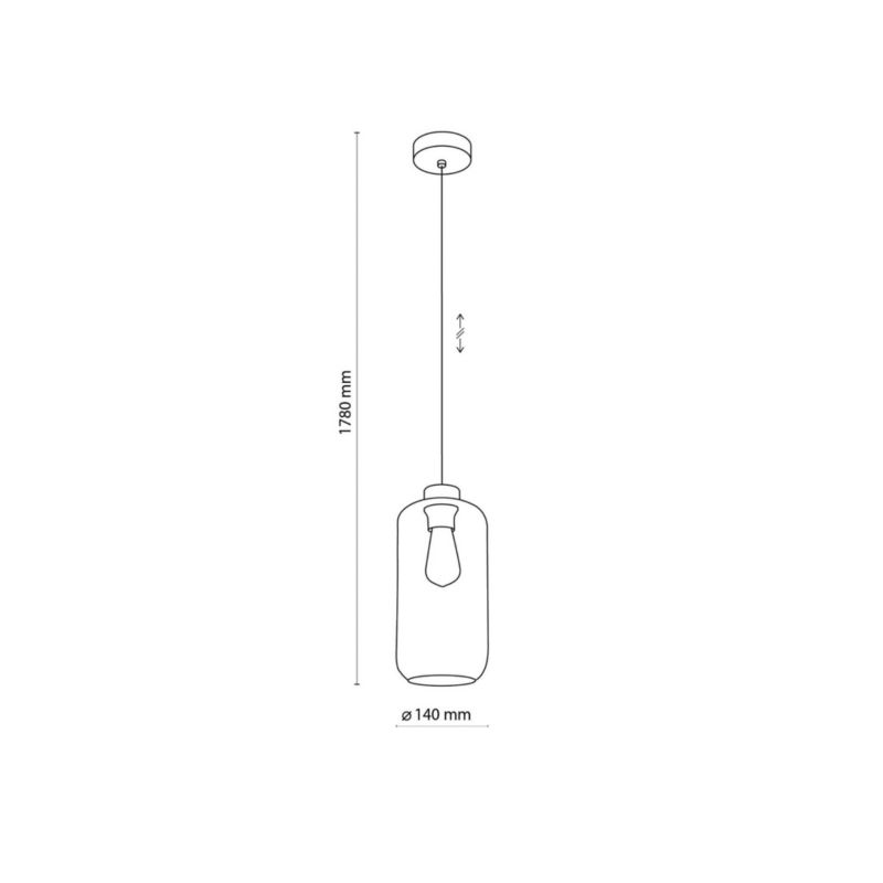 Lampa sufitowa wisząca TK-Lighting Marco czarno-brązowa wym: 178 x 14 x 14 cm 1xE27 x  1 szt.
