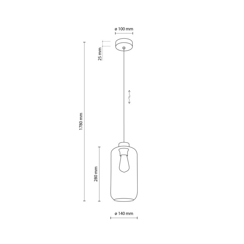 Lampa sufitowa wisząca TK-Lighting Marco czarno-brązowa wym: 178 x 14 x 14 cm 1xE27 x  1 szt.