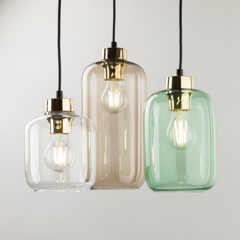 Lampa sufitowa wisząca TK-Lighting Marco multikolor-czarna wym: 100 x 37 x 37 cm 3xE27 x  szkło 1 szt.