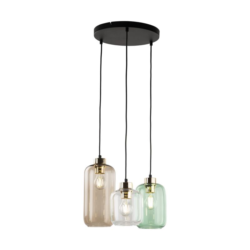 Lampa sufitowa wisząca TK-Lighting Marco multikolor-czarna wym: 100 x 37 x 37 cm 3xE27 x  szkło 1 szt.