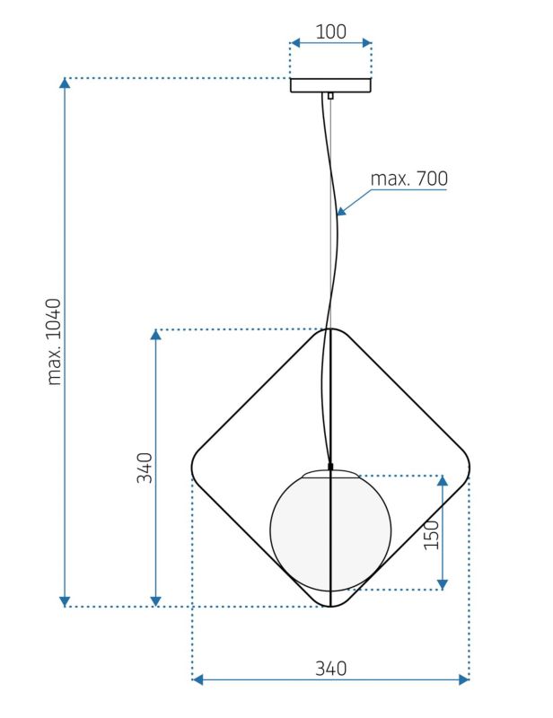 Lampa Sufitowa Wisząca Toolight App1018-1Cp Czarny