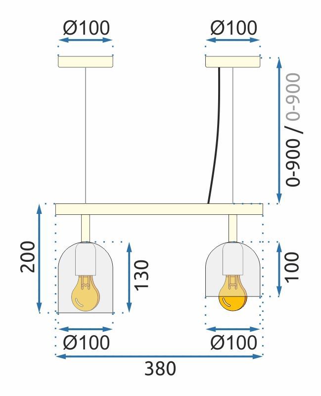 Lampa Sufitowa Wisząca Toolight App1032-2Cp Biały