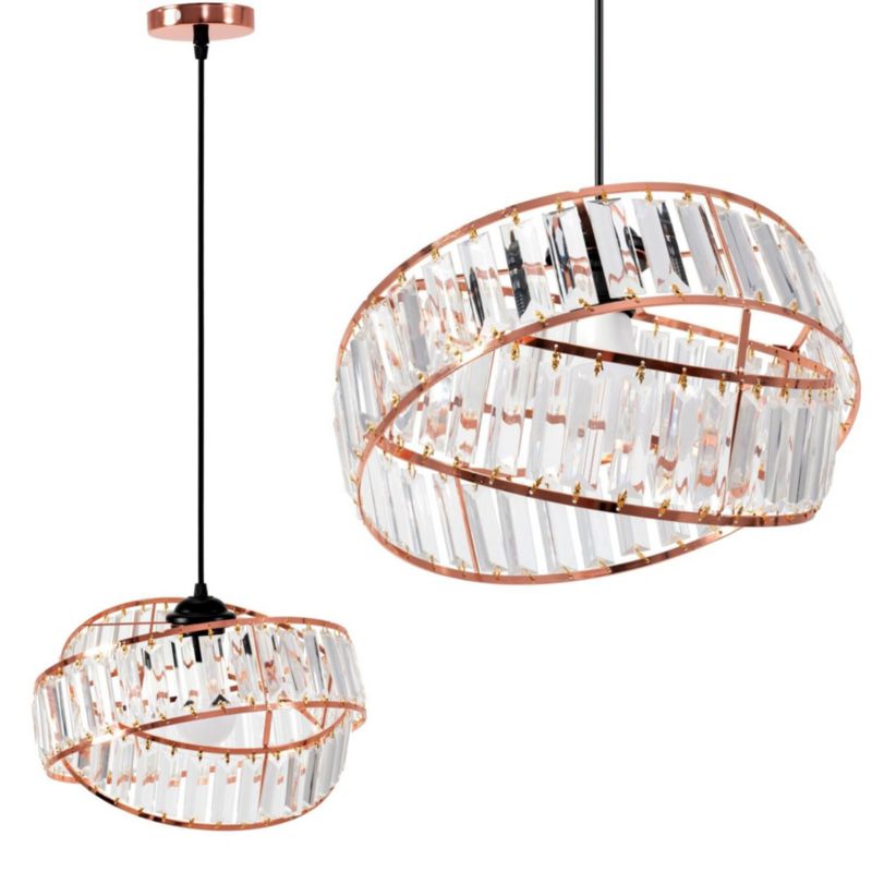 Lampa Sufitowa Wisząca Toolight App1105-1Cp Różowo Złoty