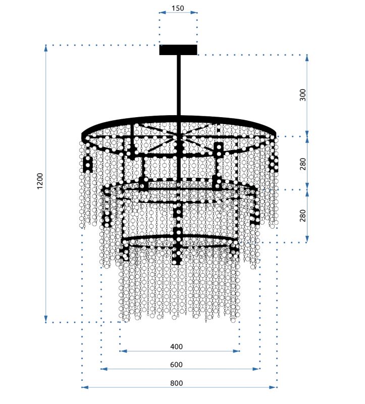 Lampa Sufitowa Wisząca Toolight App1314-Cp Czarny