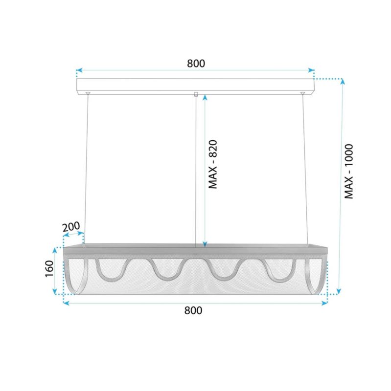 Lampa Sufitowa Wisząca Toolight App1409-Cp Czarny