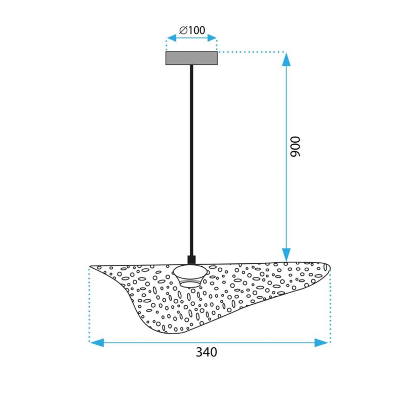 Lampa Sufitowa Wisząca Toolight App1467-1Cp Czarny Złoty