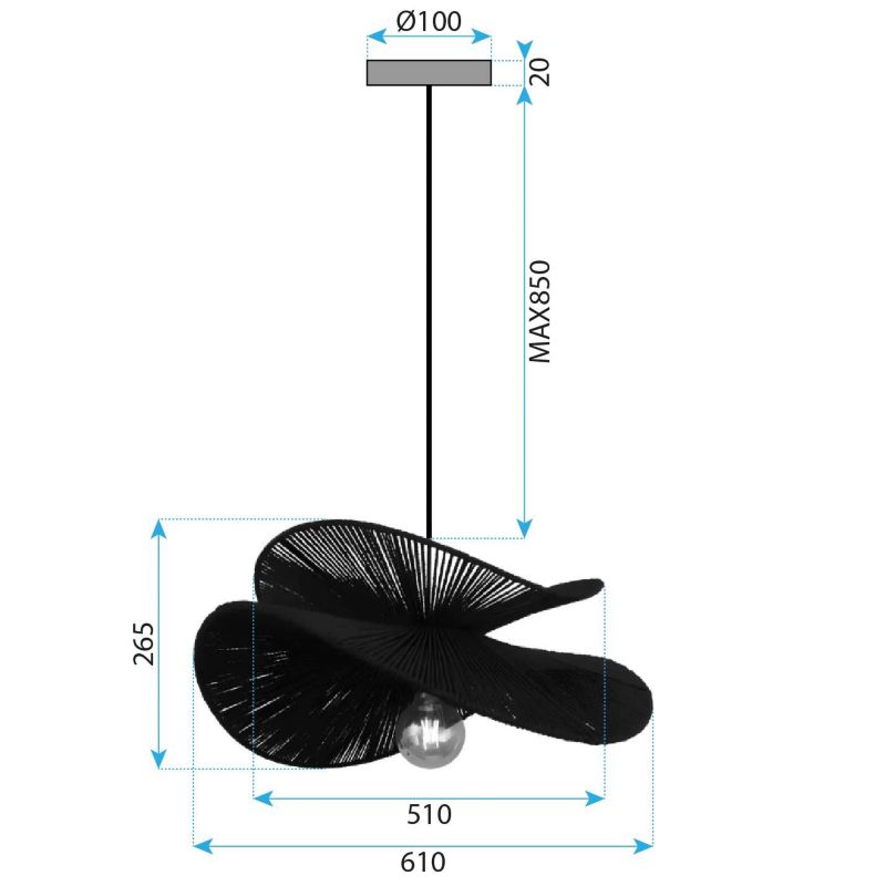 Lampa Sufitowa Wisząca Toolight App1828-1Cp Czarny Brązowy