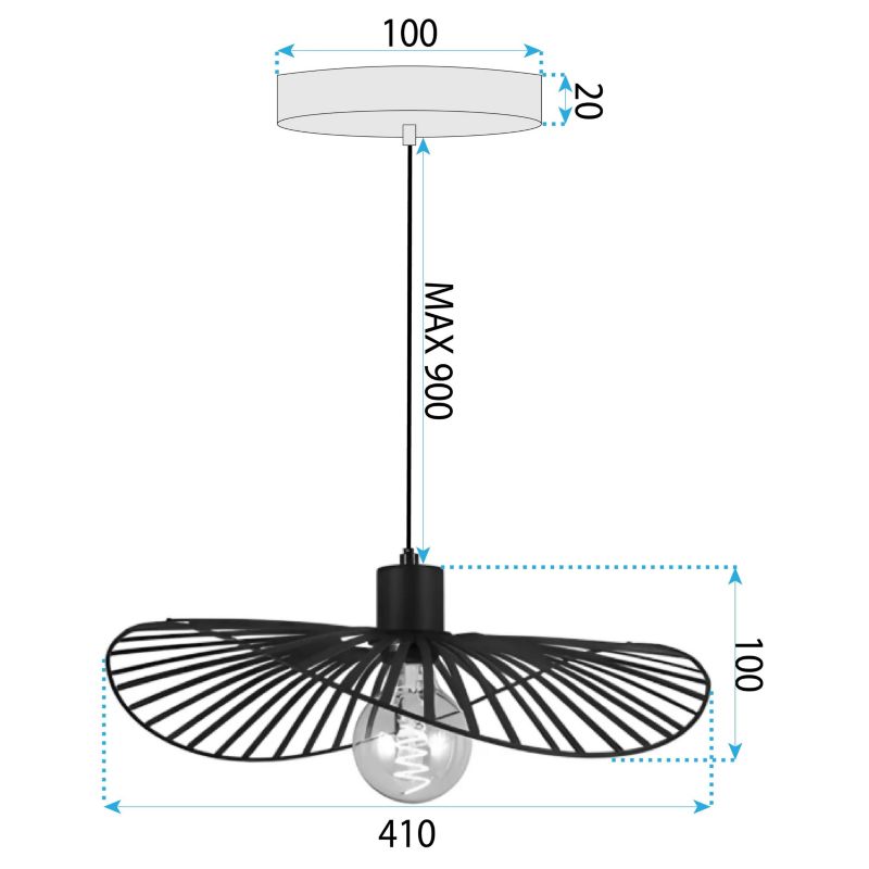 Lampa Sufitowa Wisząca Toolight App1840-1Cp Czarny