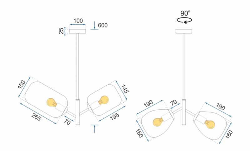 Lampa Sufitowa Wisząca Toolight App436-4C Kolorowy