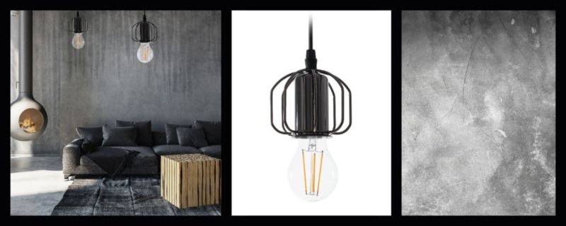 Lampa Sufitowa Wisząca Toolight App595-1Cp Loft W Stylu Loft Czarny 1 Szt