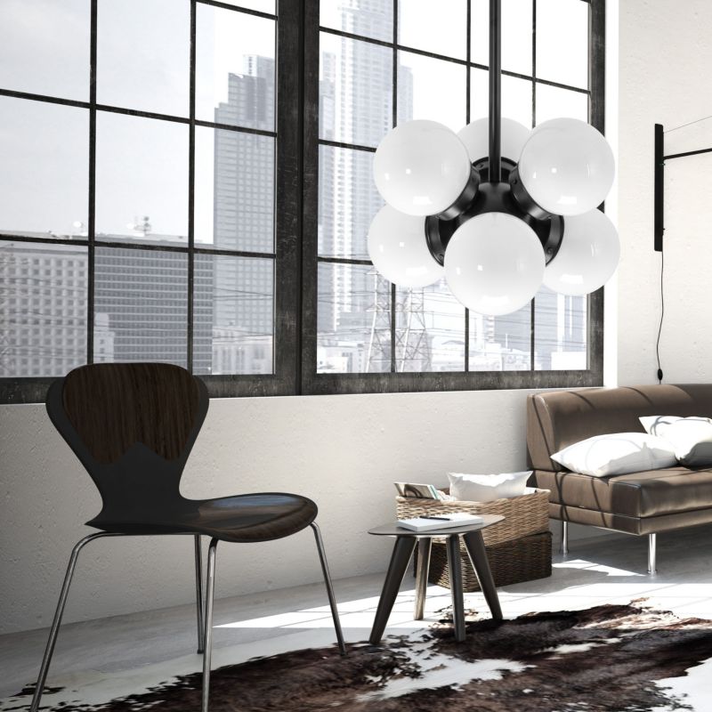 Lampa Sufitowa Wisząca Toolight App904-6Cp Loft Czarny